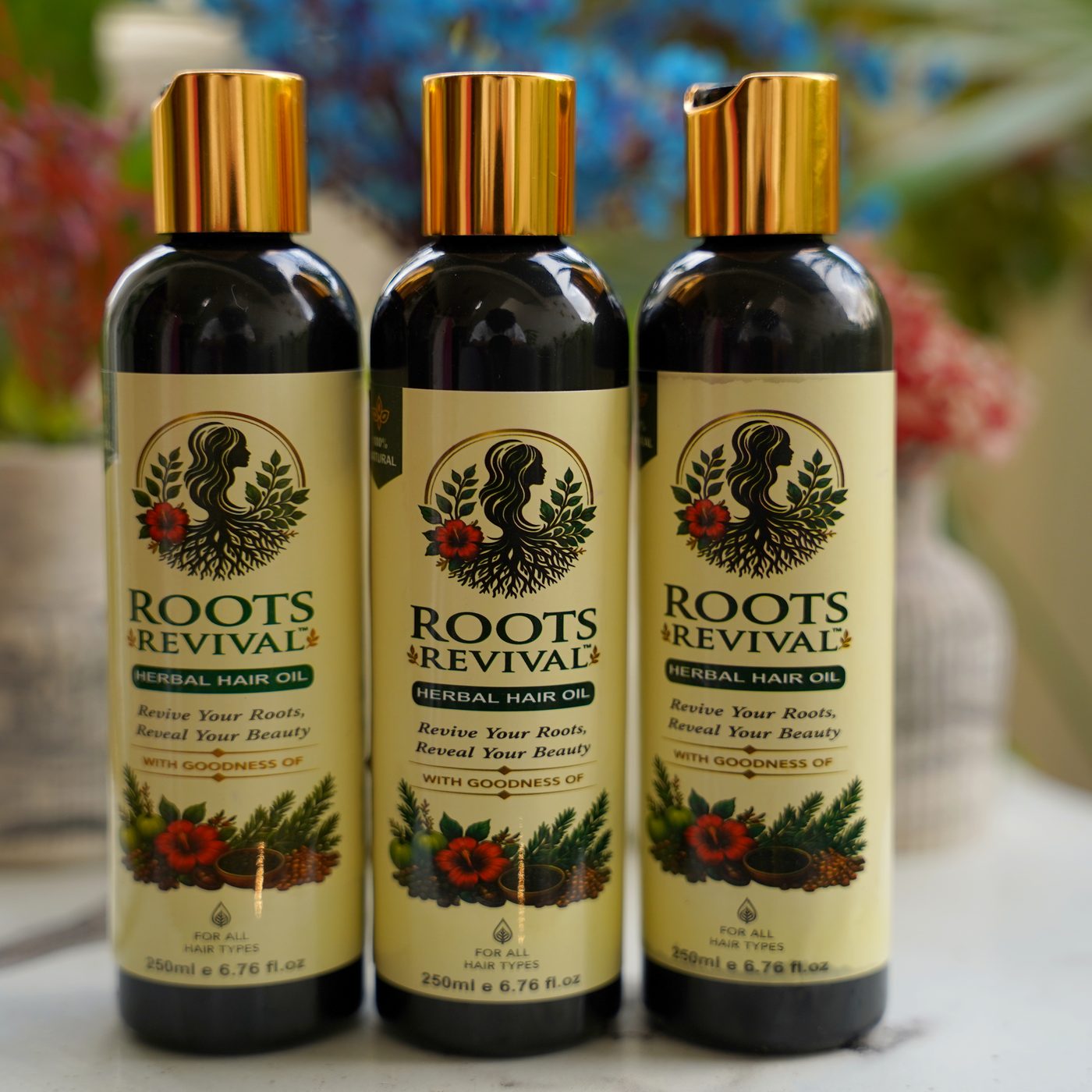 Roots Revival family pack, three 250ml bottles